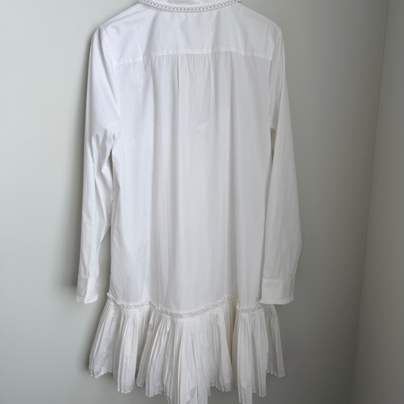 NWT J.Crew White Tall Amelia long-sleeve shirt-dress in cotton poplin SZ L - Picture 6 of 6